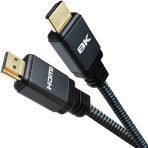 Prevo HDMI-2.1-2M HDMI Cable, HDMI 2.1 (M) to HDMI 2.1 (M), 2m, Black & Grey, Supports Displays up to 8K@60Hz, 99.9% Oxygen-Free Copper with Gold-Plated Connectors, Superior Design & Performance, Retail Box Packaging - Image 3