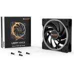 be quiet! Light Wings PWM High Speed Addressable RGB Fan, 120mm, 2500RPM, 4-Pin PWM Fan & 3-Pin ARGB Connectors, Black Frame, Black Blades, ARGB Lighting on Front & Rear - Image 5