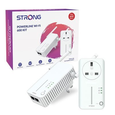 197497 Strong POWERLWF600DUOUK AV600 WI-FI Passthrough Powerline Kit (2 Pack) - Image 1