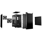 be quiet! Pure Base 501 Case, Black, Mid Tower, 2 x USB Type-A, 1 x USB Type-C, 2 x Pure Wings 2 140mm Black PWM Fans Included, Exchangeable Top Cover for Silent or High Performance, Insulation Mats on Front, Sides & Top - Image 5