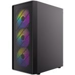 Antec AX26 RGB Elite Mid-Tower Gaming PC Case - Pre-Installed 4 x 120mm Fixed-RGB Fans, Tempered Glass Side Panel, High-Airflow Mesh Front - ATX/Micro-ATX/ITX - Image 4