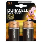 Duracell Plus Power Alkaline, Long Expiry, Pack of 2 D Batteries