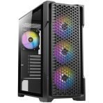 ANTEC AX90 Case, Black, Mid Tower, 1 x USB 3.0 / 2 x USB 2.0, Tempered Glass Side WIndow Panel, Diamond-Shaped Mesh Front Panel for Excellent Cooling Performance, 4 x Addressable RGB Fans Included with Hub