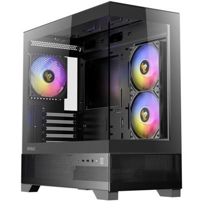 CAANT-CX500MARGB ANTEC CX500M Micro Tower Gaming Case, Black, ARGB, 2x USB 3.0 / 1 x USB Type-C, Tempered Glass Side Panel, Micro-ATX/ITX - Image 1