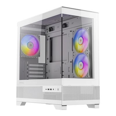 ANTEC CX500M Micro Tower Gaming Case, White, ARGB, 2x USB 3.0 / 1 x USB Type-C, Tempered Glass Side Panel, Micro-ATX/ITX