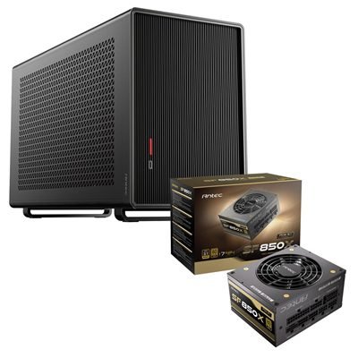 CAANT-PREFOR2 Antec Performance 1M Black Mini-ITX Gaming Case with Aluminum Finish + SF850X 850W 80 PLUS Gold Fully Modular SFX Power Supply Bundle - Image 1