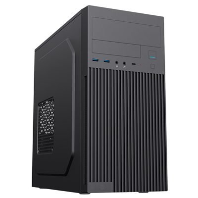 CACIT-MENTOR CiT Mentor Micro-ATX Office PC Case With USB Type C and 80mm Rear Black Fan Included - Image 1