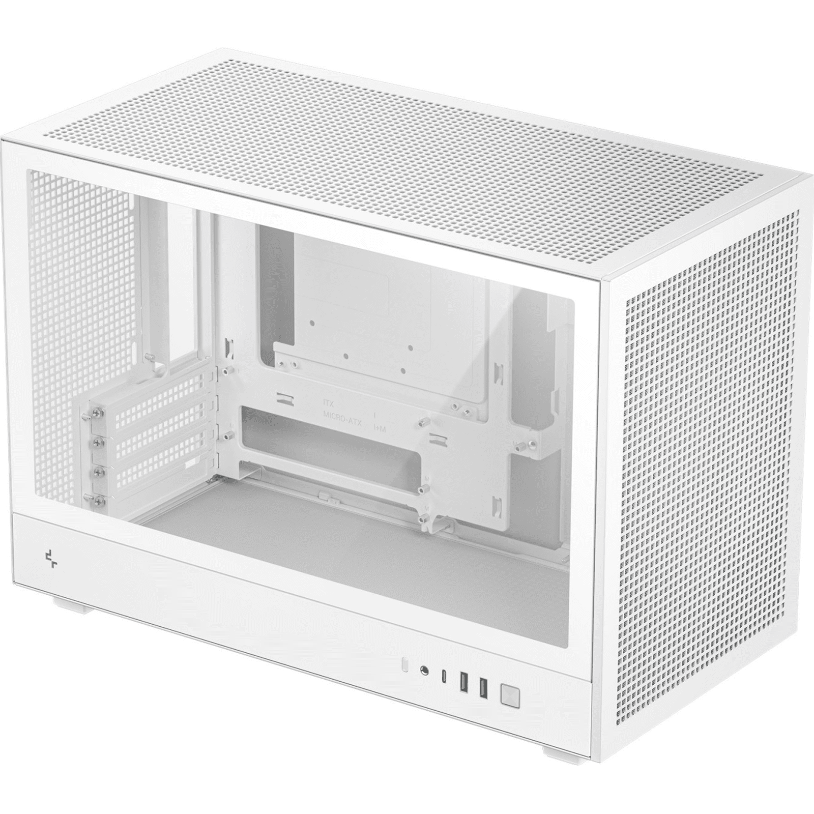 DeepCool CH260 White Micro-ATX Case, High-Airflow Compact PC Case with Tempered Glass Panel, USB-C Port, Supports 360mm Radiator, ATX PSU, Black