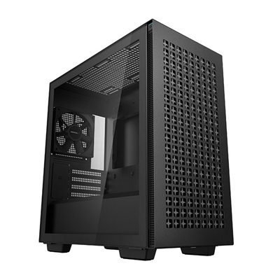 CADEE-CH370 DeepCool CH370, Black, Mini Tower Chassis w/ Tempered Glass Window, 1x 120mm Fan, 2x USB 3.0, mATX/mITX - Image 1