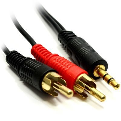 CLTAR-2TR-302 3.5mm (M) Stereo Jack to 2 x RCA Plug (M + M) 2m Black OEM Cable - Image 1