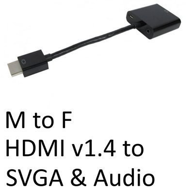 CLTAR-HDHSV-HDMI HDMI 1.4 (M) to SVGA & Audio (F) Black OEM Converter Adapter - Image 1