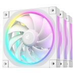 DeepCool FL12 120mm PWM 3 Pack White Fan - High Performance, Low Noise, Fluid Dynamic Bearing, 36 ARGB LEDs, 500-2150 RPM, 55 CFM Airflow, 4-Pin PWM Control