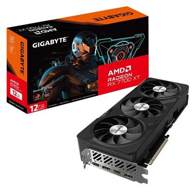 Gigabyte AMD Radeon RX 7700 XT GAMING OC 12GB GDDR6 Graphics Card, 3456 Streams, 2599 MHz Boost Clock, Triple Fan, RGB, 2x DisplayPorts / 2x HDMI Ports