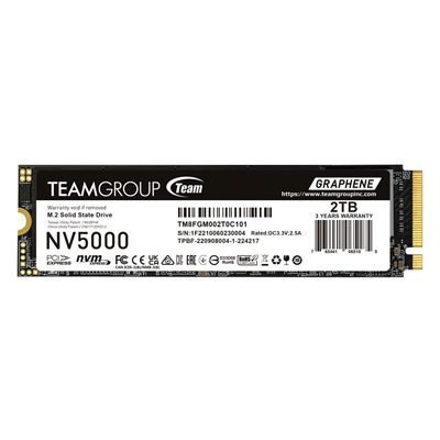 HDTEA-TM8FGM002T Team NV5000 (TM8FGM002T0C101) 2TB M.2 Interface, PCIe Gen4x4 with NVMe, 2280, Read 4500MB/s, Write 1900MB/s, 3 Year Warranty - Image 1
