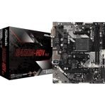 ASRock B450M-HDV R4.0 Super Alloy AMD AM4 Socket Motherboard, Micro-ATX, 2x DDR4 Slots, 1x M.2 Socket, GbE LAN, 1x D-Sub / 1x DVI-D / 1x HDMI Port