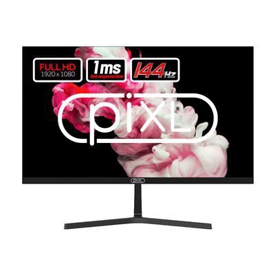 MOPIX-PX27B221S piXL PX27B221S 27 Inch Frameless Monitor, Widescreen IPS LCD Panel, True -to-Life Colours, Full HD 1920x1080, Speakers, 1ms Response Time, 144Hz Refresh, DisplayPort, HDMI, Black Finish - Image 1