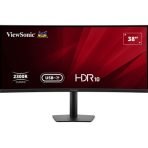 Viewsonic VA3820C 38 Inch UltraWide Quad HD LED Curved Monitor with USB-C Hub, 4.8ms, HDMI, Display Port, 3840 x 1600, 75Hz, Speakers, Height Adjustable, Black