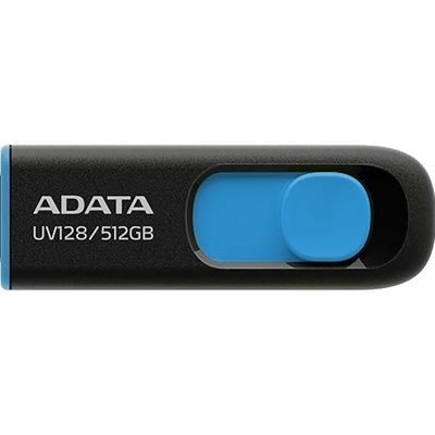 SDADA-AUV128512G Adata UV128 512GB USB 3.2 Gen 1 Flash Drive, Black and Blue - Image 1