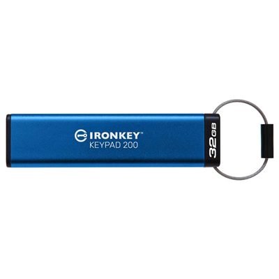 SDKIN-IKKP20032G Kingston IronKey Keypad 200 IKKP200/32GB Encrypted USB Flash Drive, 32GB, USB-A Connection, FIPS 140-3 Level 3 with XTS-AES 256-bit Hardware Encryption - Image 1
