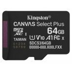 Kingston Canvas Select PlusSDCS3/64GB 64GB Micro SD UHS-I (U1) Flash Card with Adapter